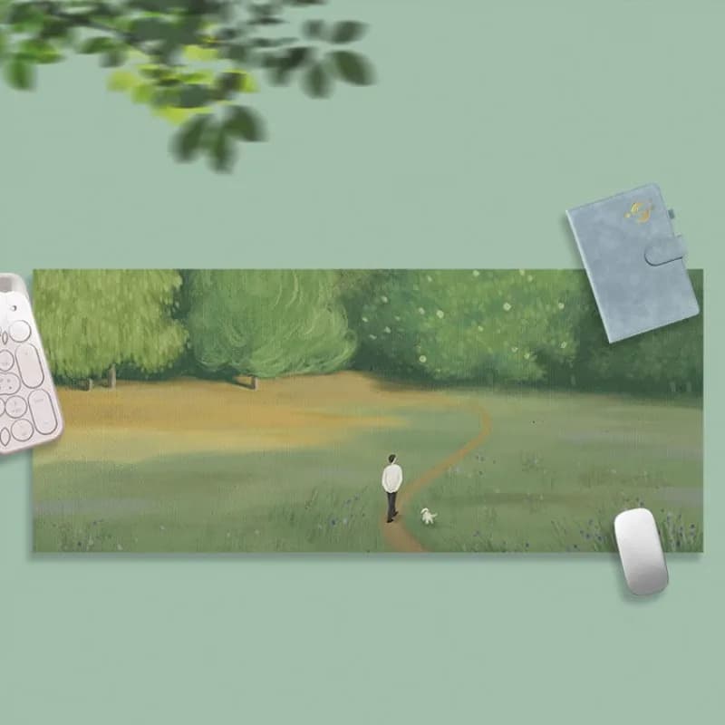 Tappetino per mouse da gioco oversize con design artistico ispirato all'arte eletteraria, antiscivolo, per tastiera e scrivania, ideale per e-sport.