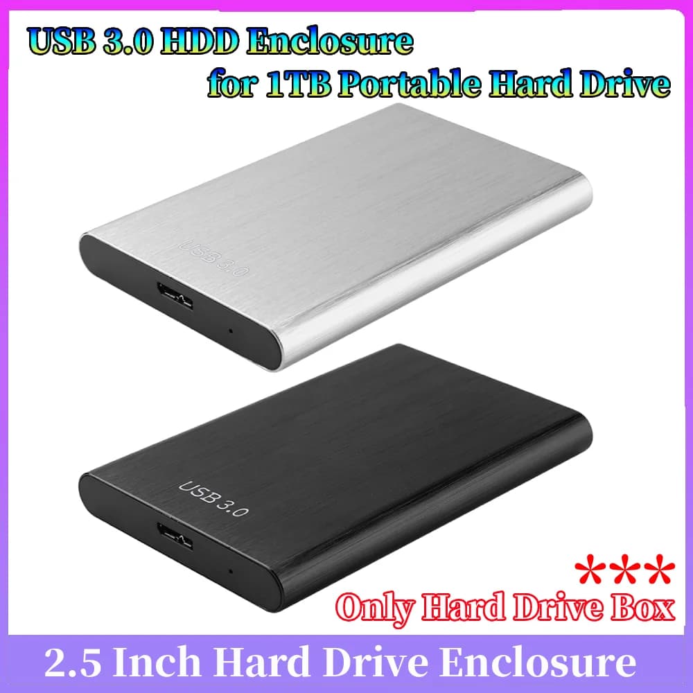 Custodia per disco rigido esterno da 2,5 pollici, custodia per disco rigido esterno con interfaccia USB 3.0, per scatola di protezione per disco rigido portatile da 1 TB