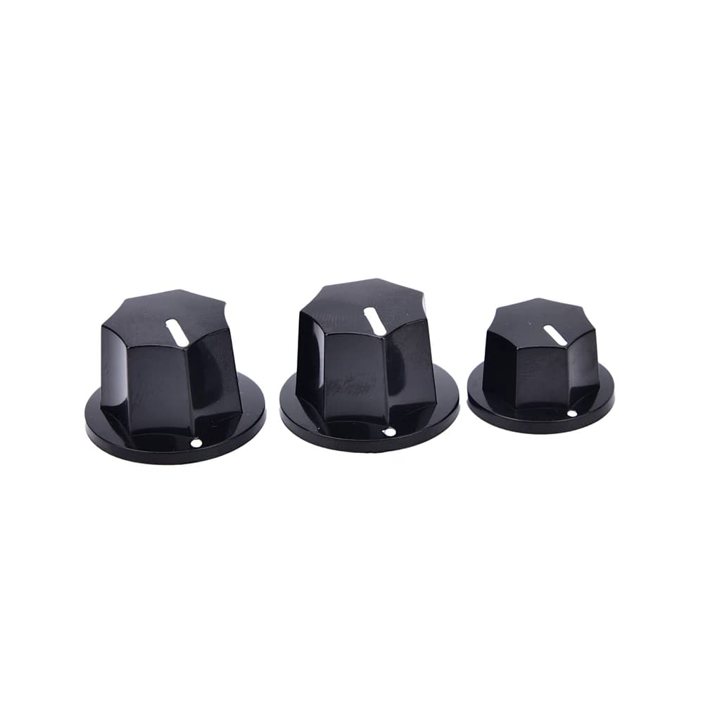 Manopole di controllo del tono del volume dell'ampli da 3 pezzi Plasti Nero Accessori per basso jazz stile vintage