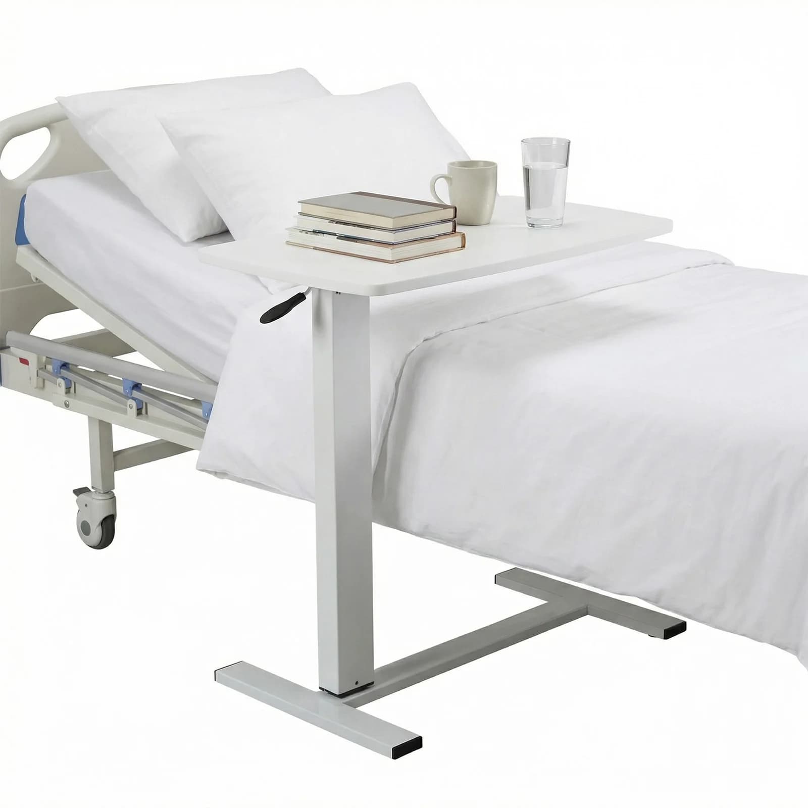 Bed Rolling Laptop Table with Wheels Rolling Computer Cart 27.56-37.4in Adjustable Height for Living Room Bedroom Hospital Use