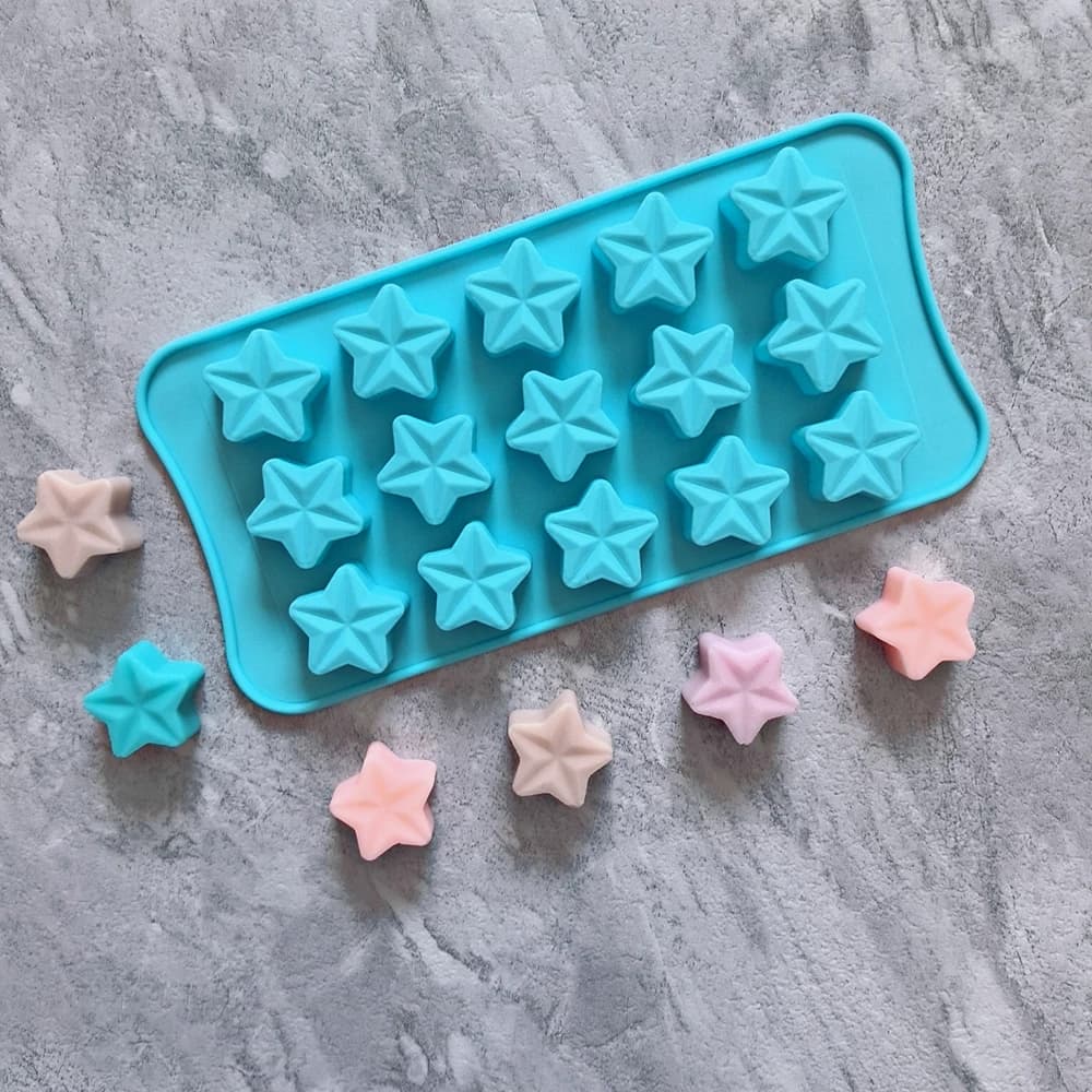 Stampo in silicone per biscotti al cioccolato a forma di stella pentagonale da 1 pz a 5 fori, adatto per cioccolato fai da te, caramelle, budino, vassoio di ghiaccio