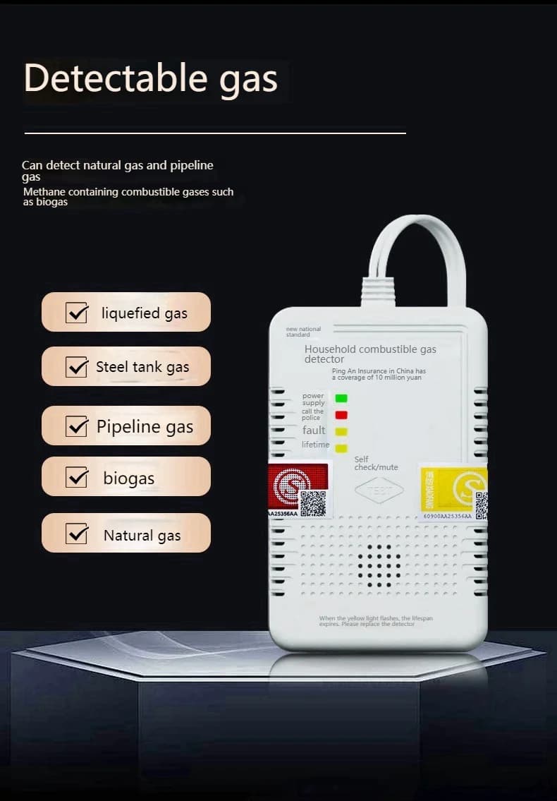Allarme perdite di gas, cucina per ristorazione domestica, allarme gas combustibile gas liquefatto gas naturale, rilevatore