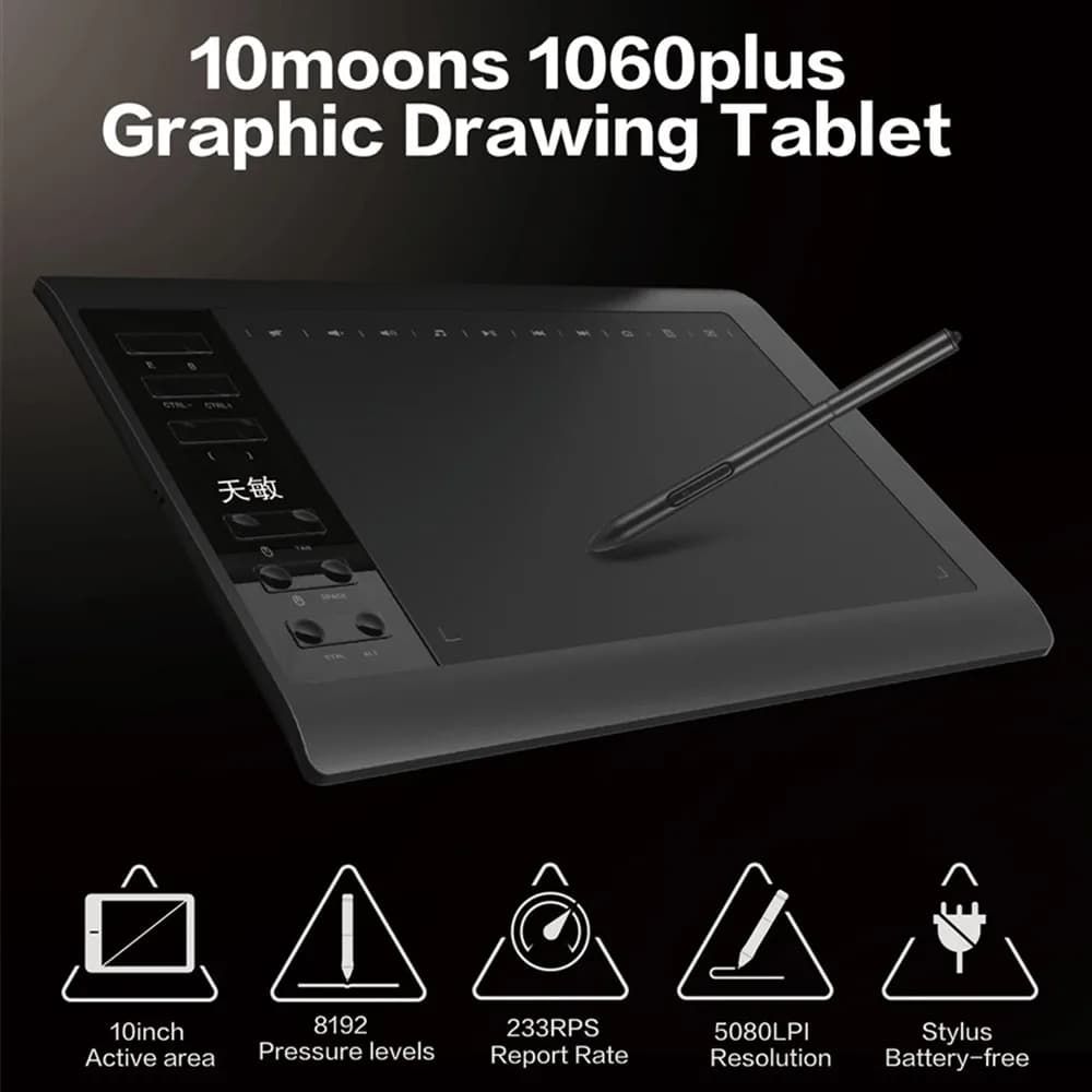 Tavoletta grafica grafica digitale 8192 Livello 5080 LPI Penna Animazione Scheda di scrittura Supporto Connessione telefonica AT Gioco USB da 10x6 pollici