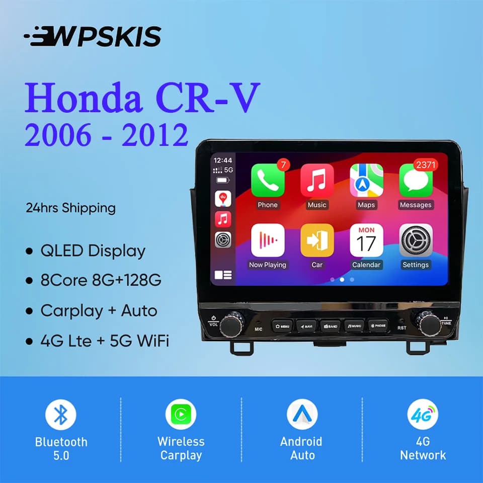 Android 14 8G + 128G Carplay Autoradio Per Honda CR-V CRV 2006-2012 Auto Video Musica Lettore multimediale Registratore a nastro Navigazione GPS