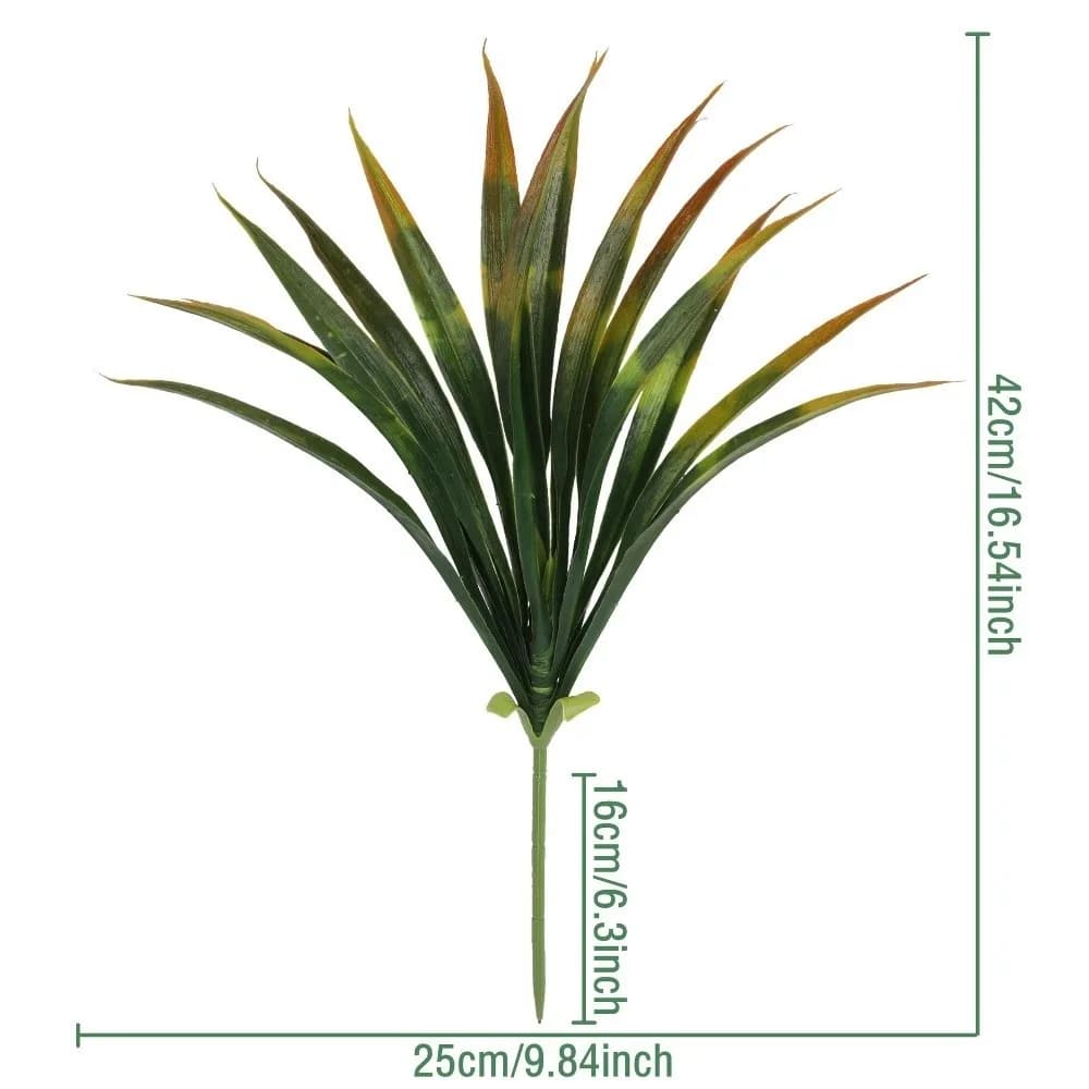 Foglie di Orchidea Artificiali Realistiche 42cm, Piante Finte in Plastica Verde per Decorazioni Matrimoniali