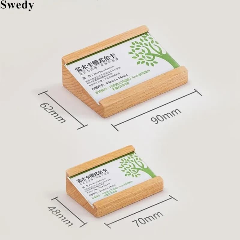 70x40mm Porta cartello in legno acrilico Espositore Numero da tavolo Porta biglietti da visita Menu ristorante Porta carta Etichette per piccoli prezzi
