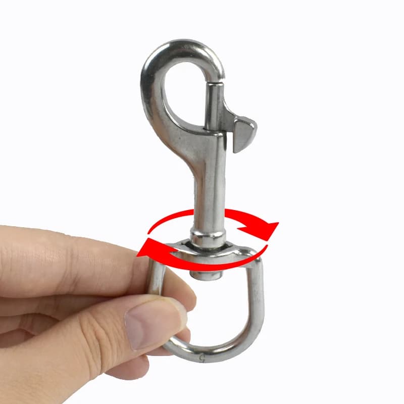 3/5Pc Meetee Collare per cani in acciaio inossidabile Fibbia girevole Single-End Trigger Clip Chiusura Moschettone esterno D Anello Moschettone Accessorio