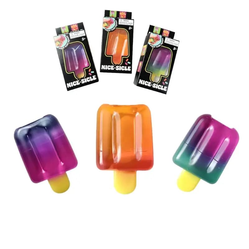 Pallina Antistress a Lenta Risposta a Forma di Cubo di Gelato Estivo Needoh Nice Cube - Giocattolo Sensoriale per Alleviare l'Ansia, Regalo di Compleanno, Festa