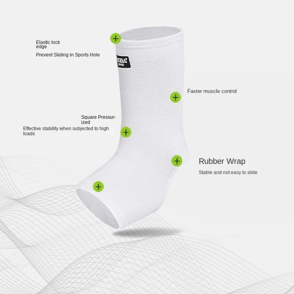 Supporto per Caviglia in Nylon Resistente M/L/XL Bianco, Fascia Elastica di Compressione per Alleviare il Dolore