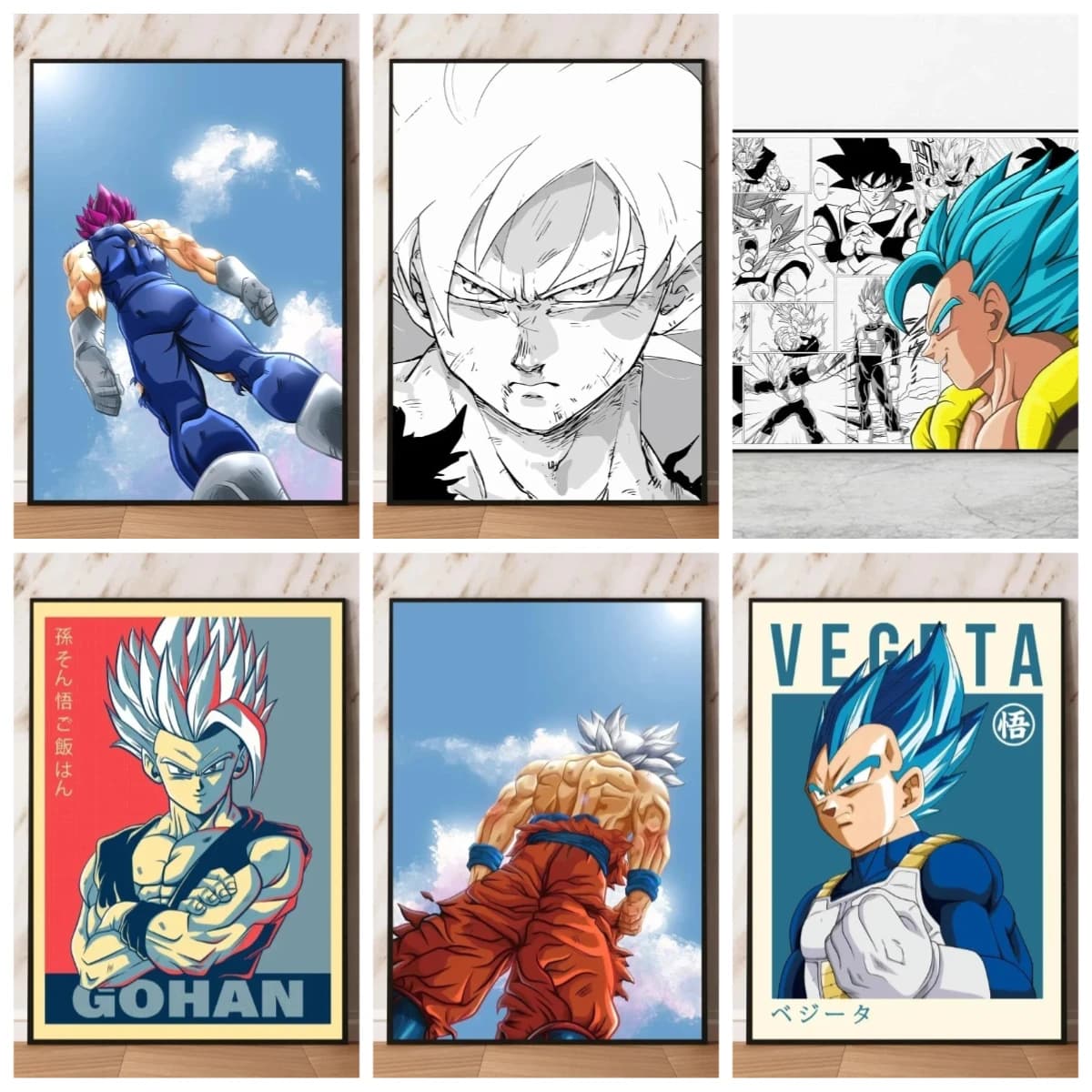Kit Pittura a Olio con Numeri NDragon Ball Vegeta Son Goku Personaggi Anime Immagini Estetiche con Numeri Decorazione Casa Regali per le Feste