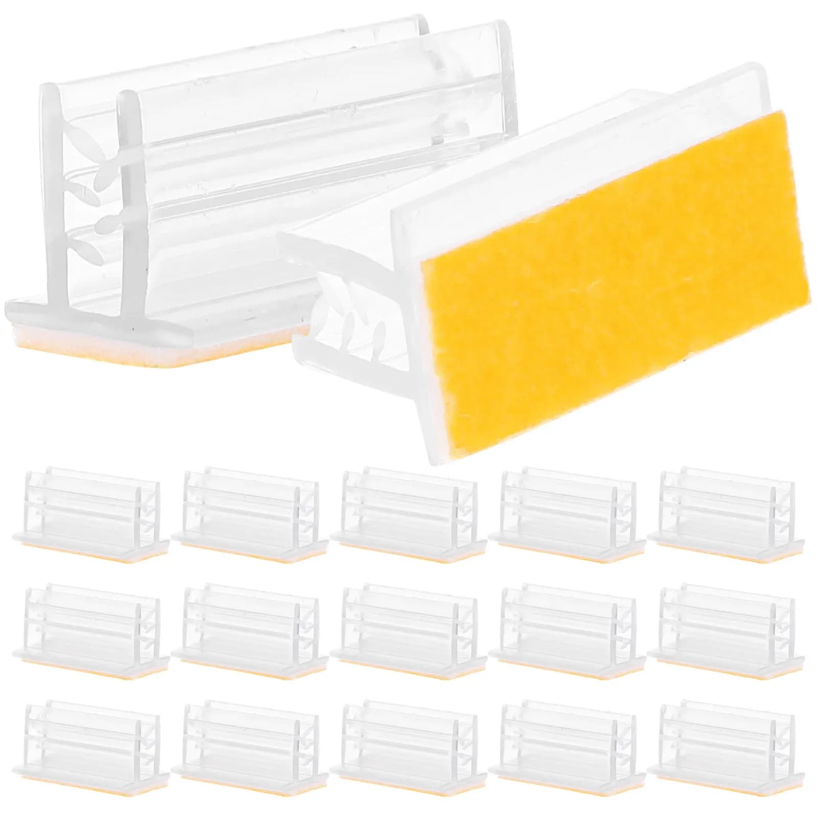 50 Pezzi Supporti Adesivi per Cartelli, Robusti Supporti per Segnaposto, Promemoria, Foto, Etichette per Scaffali e Protezioni Antispruzzi