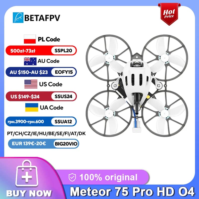 BETAFPV Meteor75 Pro HD O4 Brushless Whoop Quadcopter 2025 Nuovi arrivi