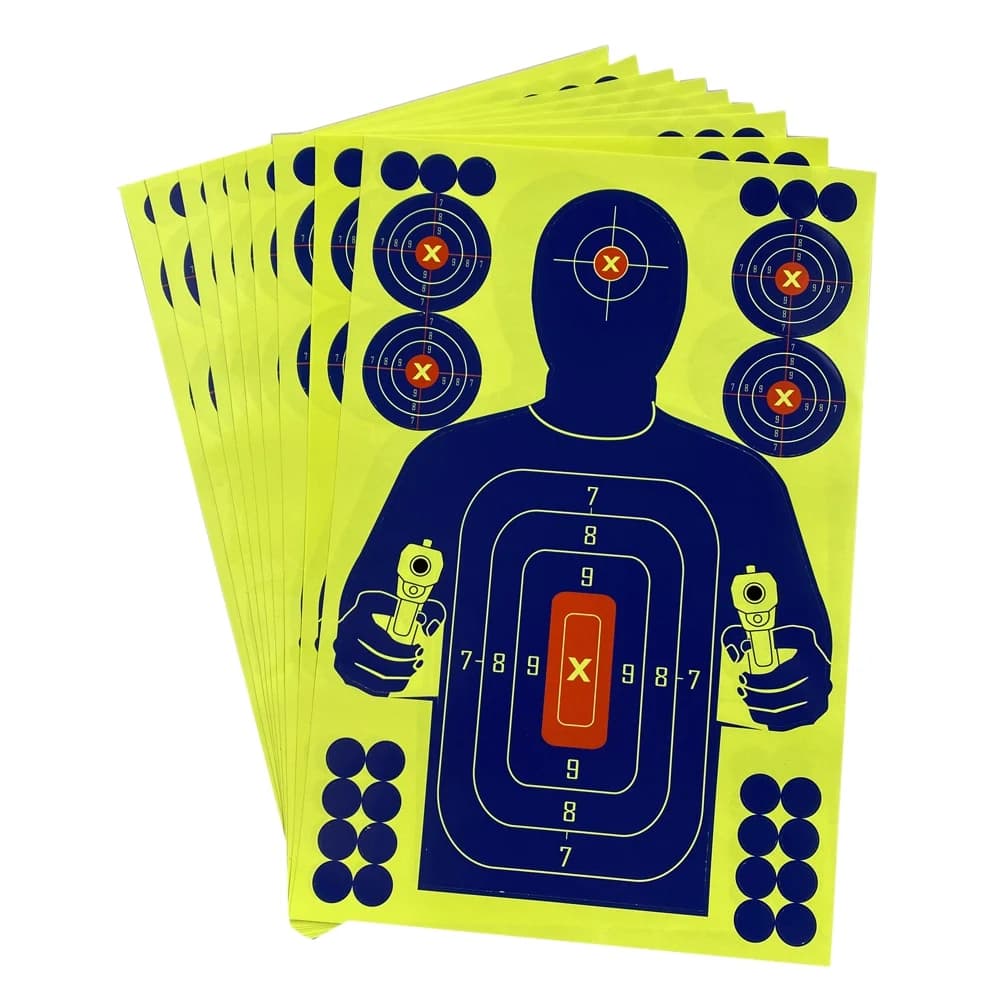 YHOLI-10 Pz 12X18 Pollici Forma Del Corpo Umano Bersagli Reattivo Splatter Glow Bersaglio di Carta Fluorescente Per L'allenamento del Tiro Con Arco