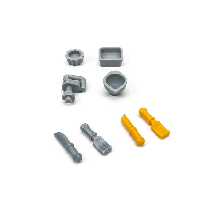 MOC 10PCS 97787 Pentola Pala Cucina Interni Building Blocks Kit Cucina Casa Forchetta Mattoni Gioca Giocattoli Per Bambini Di Compleanno Ragazze Regali