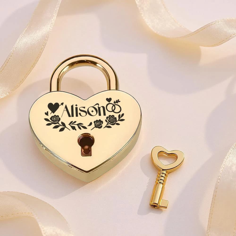 1 Pezzo Lucchetto dei Desideri Personalizzato con Nome, Regalo per Matrimonio, Compleanno, Viaggio