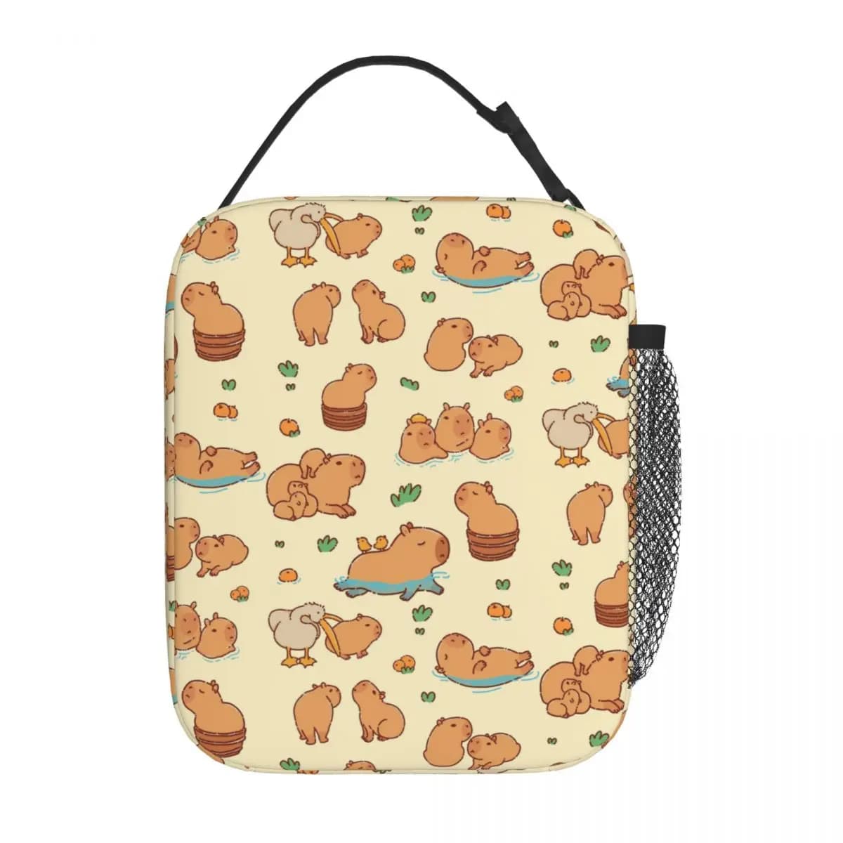 Bee And Capybara Thermal Insulated Lunch Bags for Travel Bee Cappy Reusable Food Container Bags Cooler Thermal Lunch Boxes
