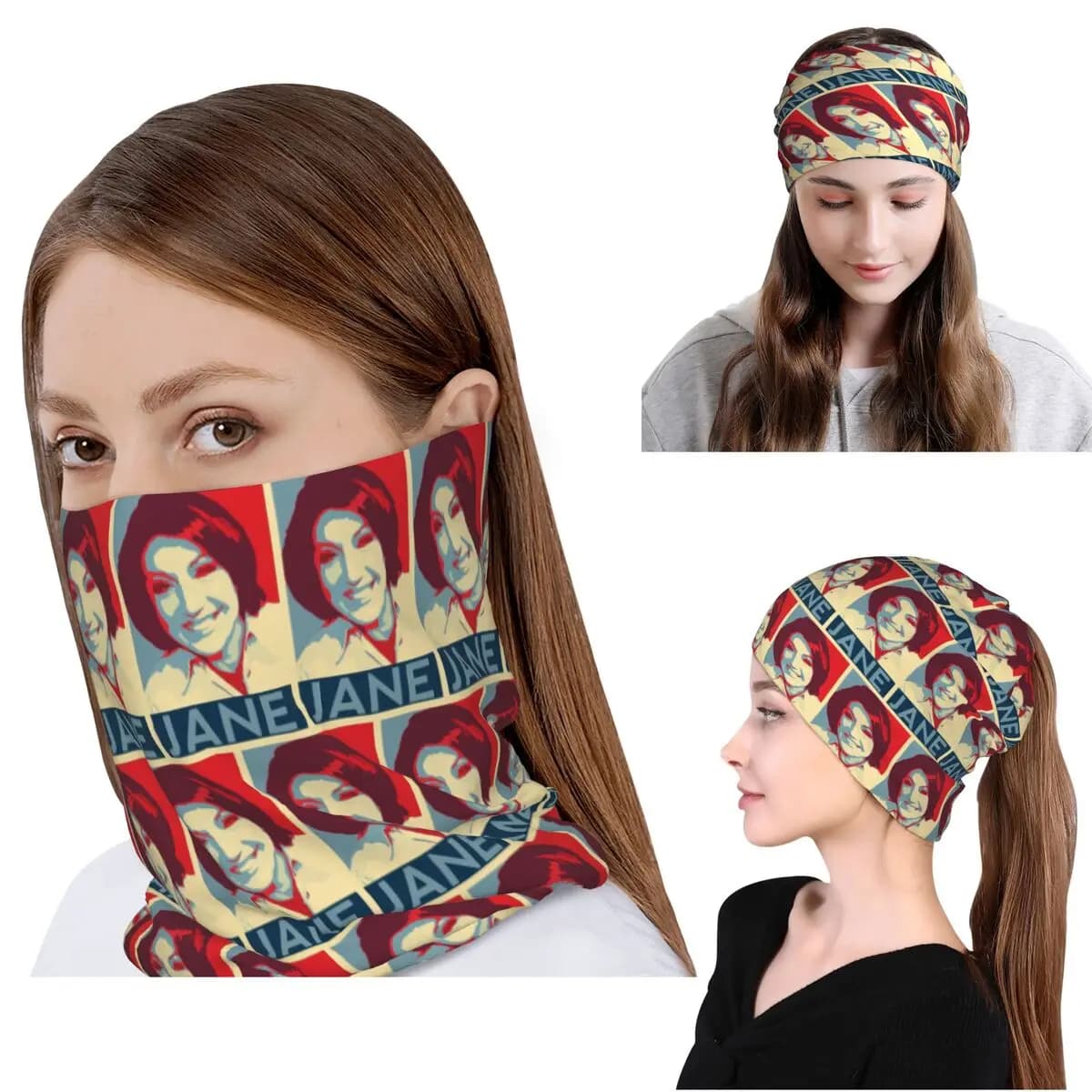 Jane Mcdonald Bandana, sciarpa avvolgente per il collo, maschera multifunzione per il viso, berretto, cappello, unisex, per adulti, per tutte le stagioni