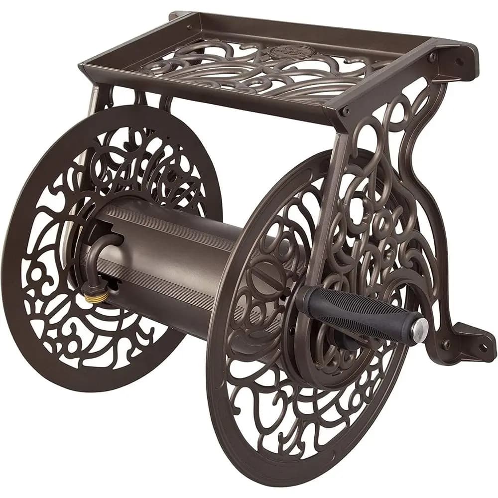 Supporto per Tubo da Giardino in Bronzo da 125 Piedi, 5/8 di Pollice, Decorativo da Parete in Fusione