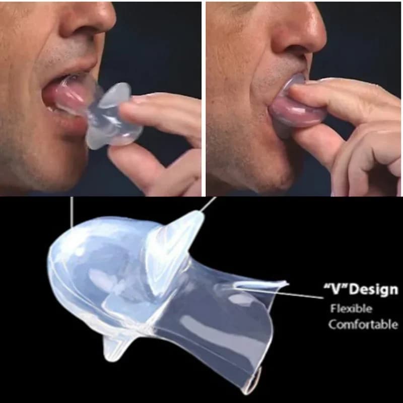 1PCMical Silicone Anti Russare Dispositivo Apnea Aiuto Russare Arresto Lingua Fermo Anti Russare Boccaglio