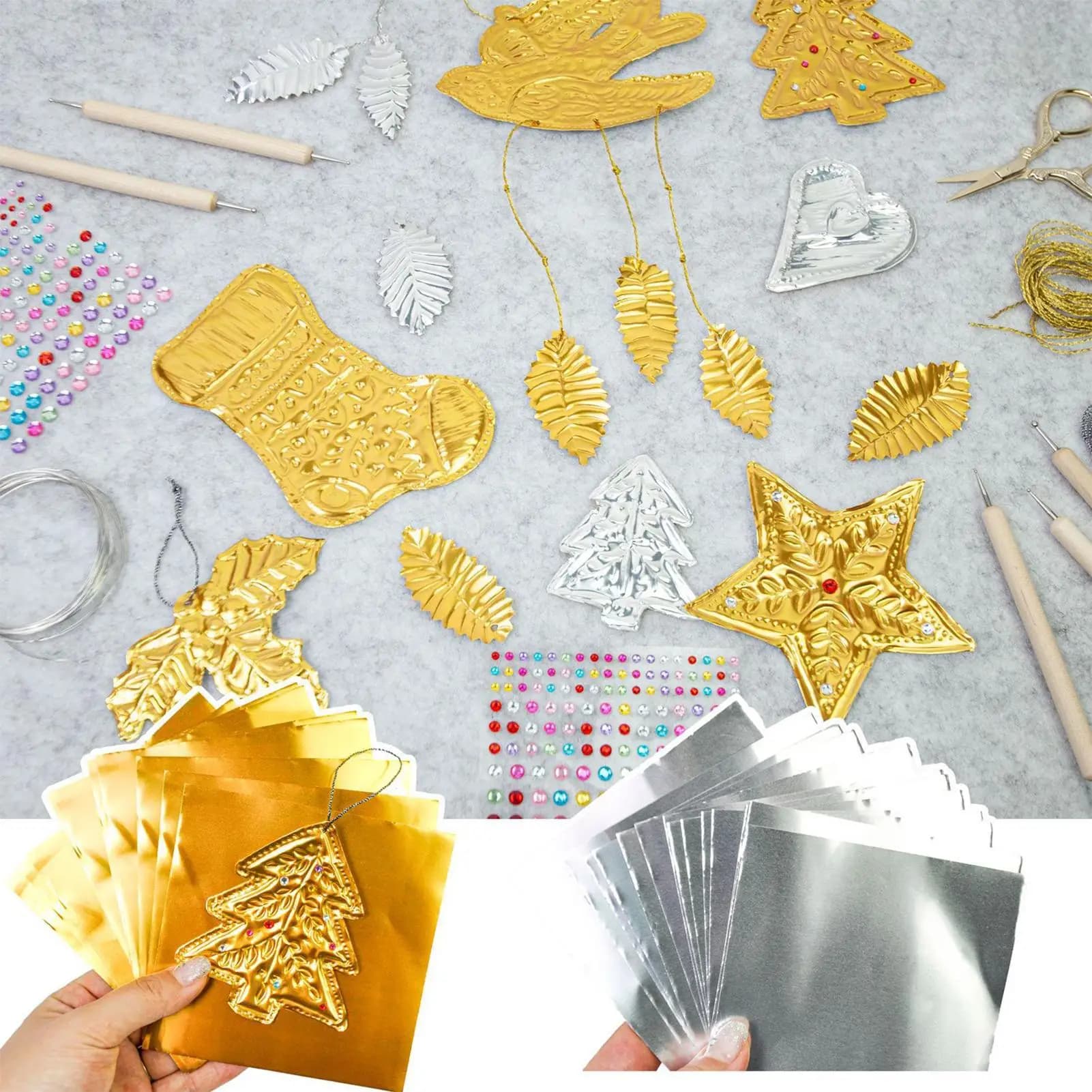 Trend Metal Embossing Art Kit Handmade Design Set Shimmer Crafting Accessory Artistic Project Kit For Scrapbooking