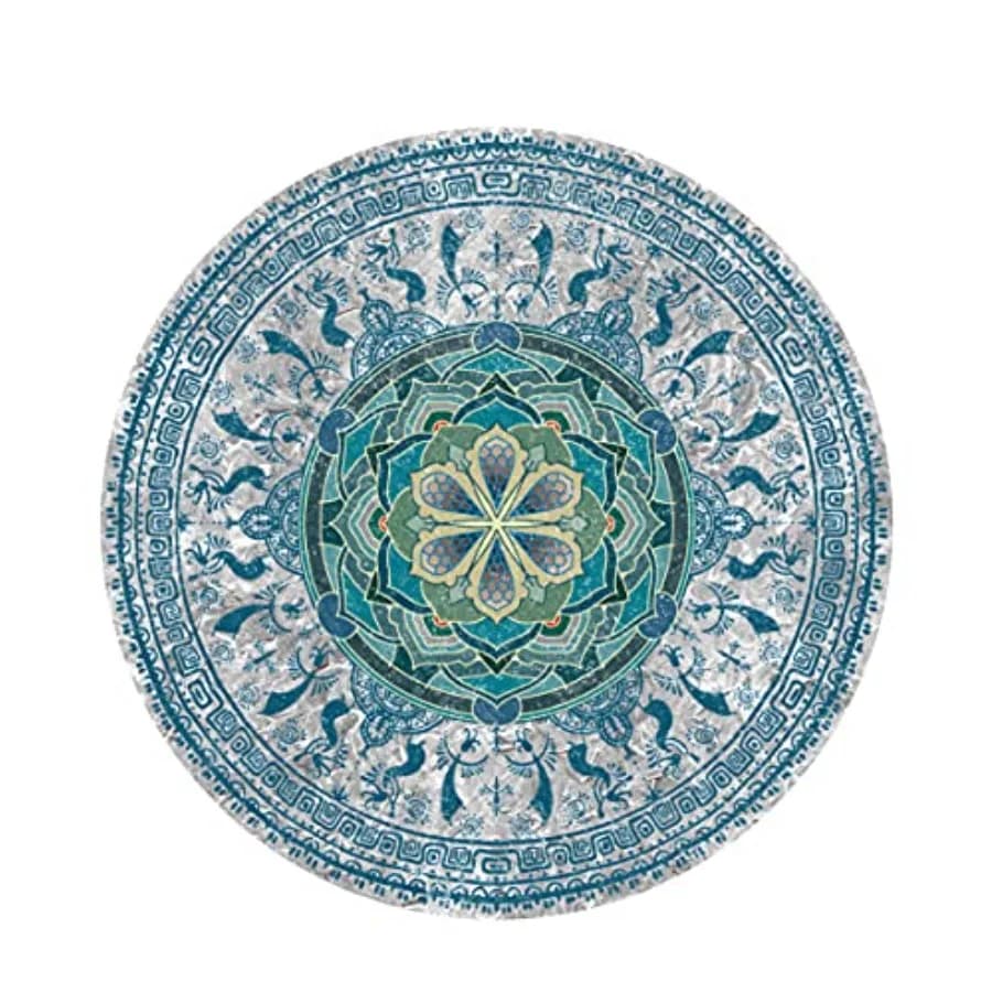 Tappetino Yoga Rotondo Grande 4.6'X3.5mm per Esercizi, Premium Extra Spesso, Ultra Confortevole, Antiscivolo, per Meditazione