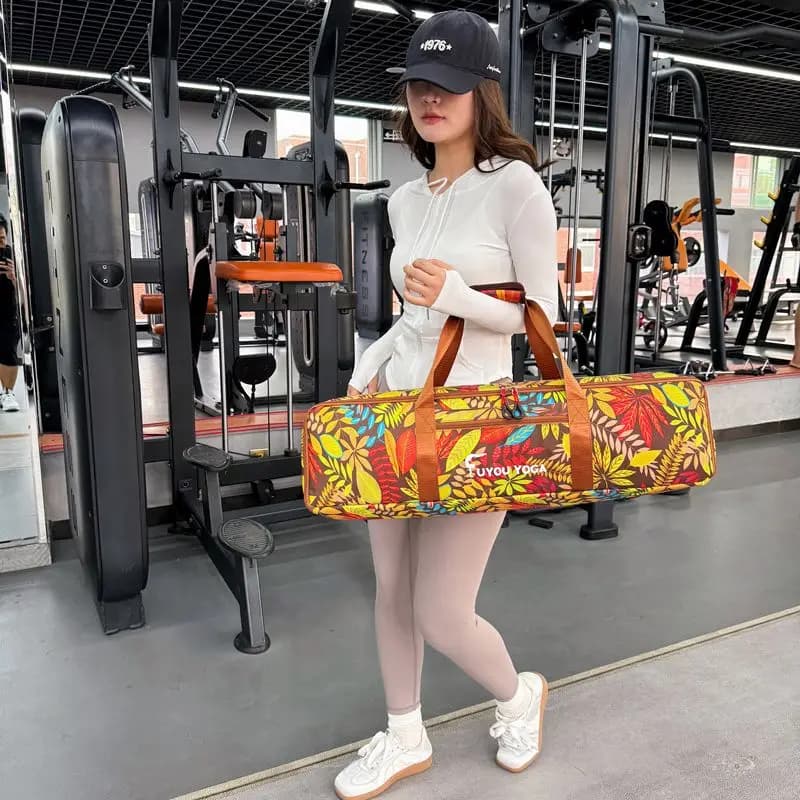 Pilates Yoga Mat Carrier w/ Storage Pockets Carry Exercise Tote Lightweight