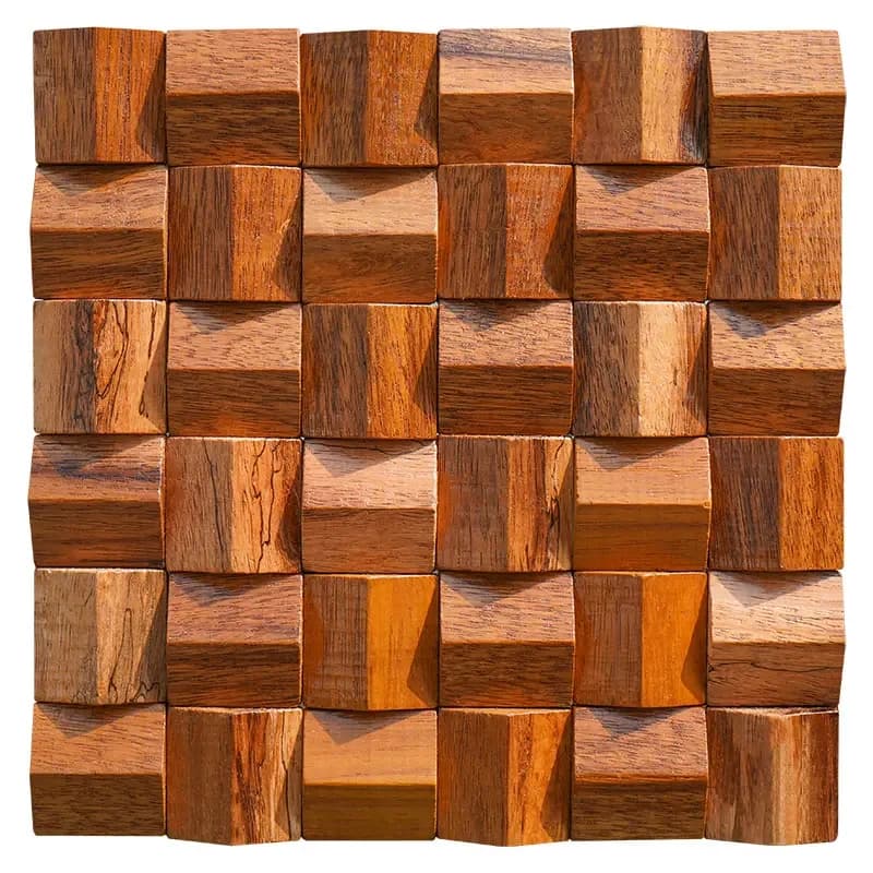 Pannello diffusore acustico per piastrelle a mosaico in legno massello triangolare 3D per la decorazione della parete di sfondo della decorazione della parete di arte dell'azienda dell'ufficio