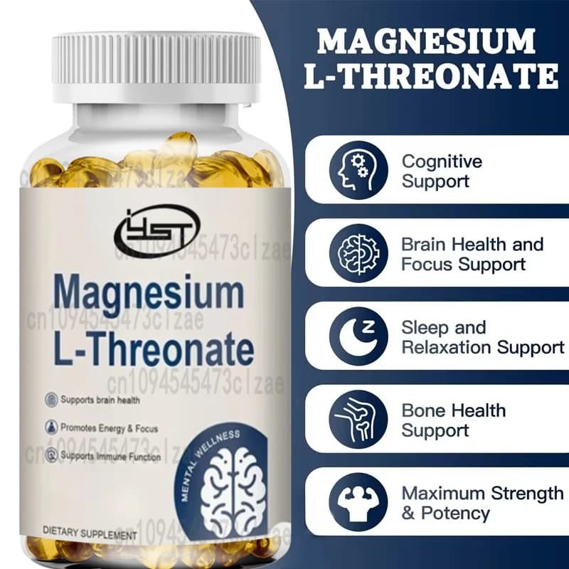 L-tronate magnesium supplement capsules contain vitamin C and vitamin D3, high absorption magnesium supplement (60 capsules)