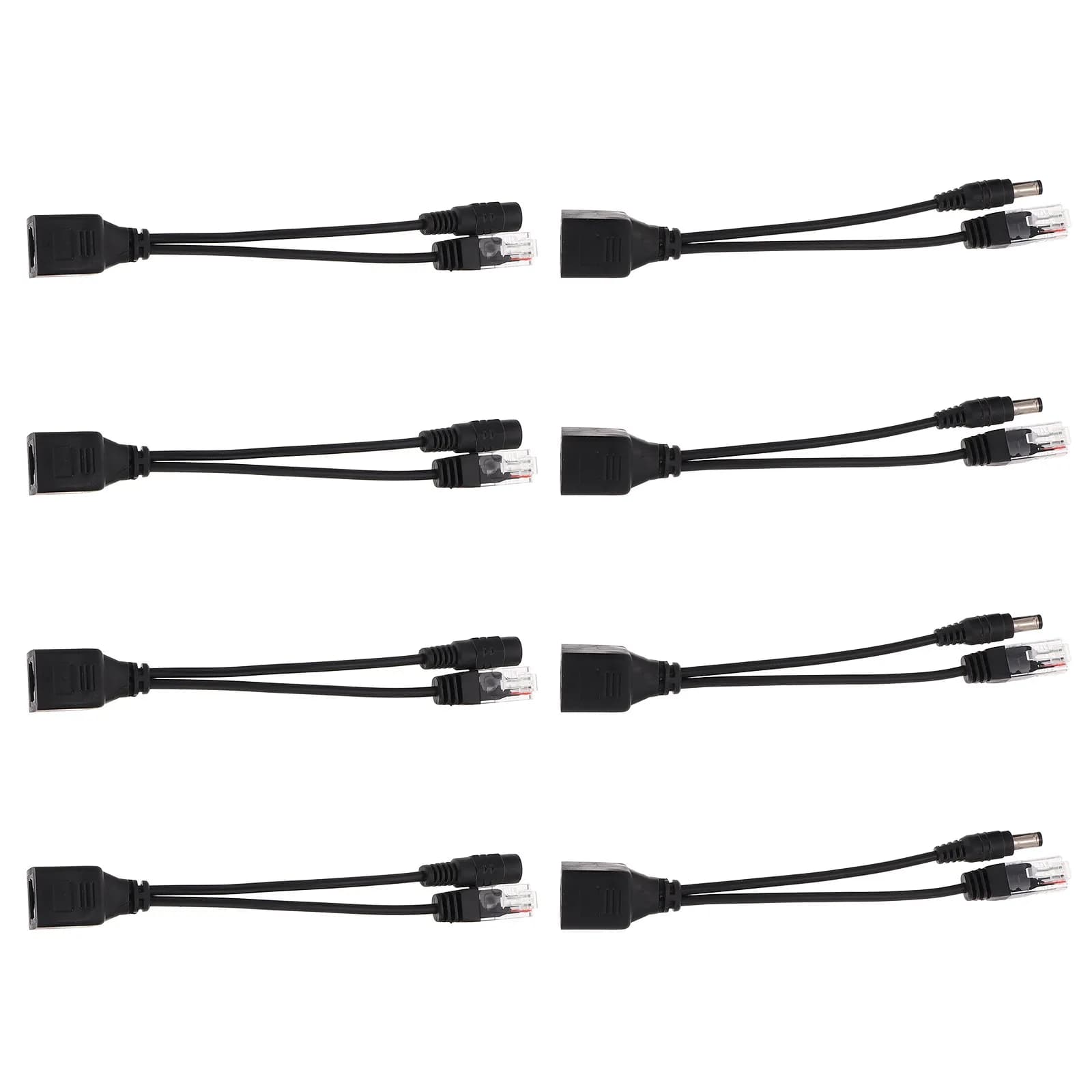 8Pcs Poe Splitter Line High Precision Passive Poe Injector Splitter for Security Camera Router Network Monitoring Power Supply