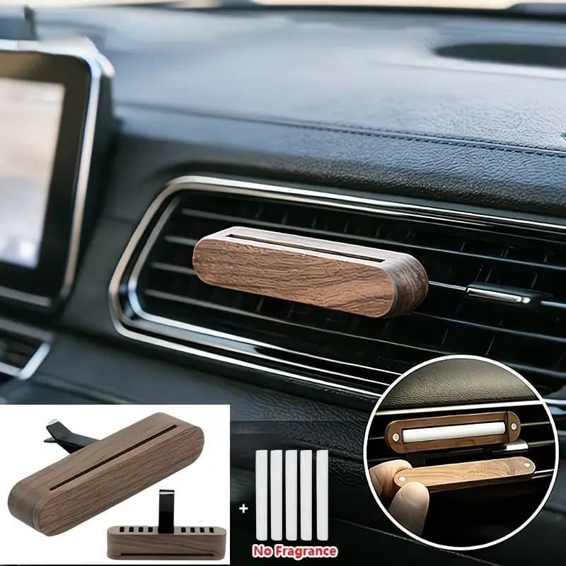 Wood Car Air Vent Diffuser Refillable Handcrafted Wooden Clip Aromatherapy Diffuser Non-toxic Scent for Auto Interior Use