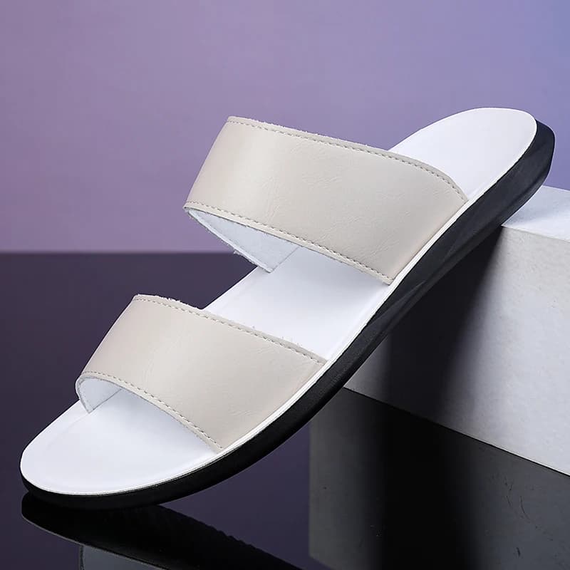 Men's Fashionable All-Match Trendy Beach Slippers Anti-Slip Comfortable Sandals Slip-On Summer Footwear-2501