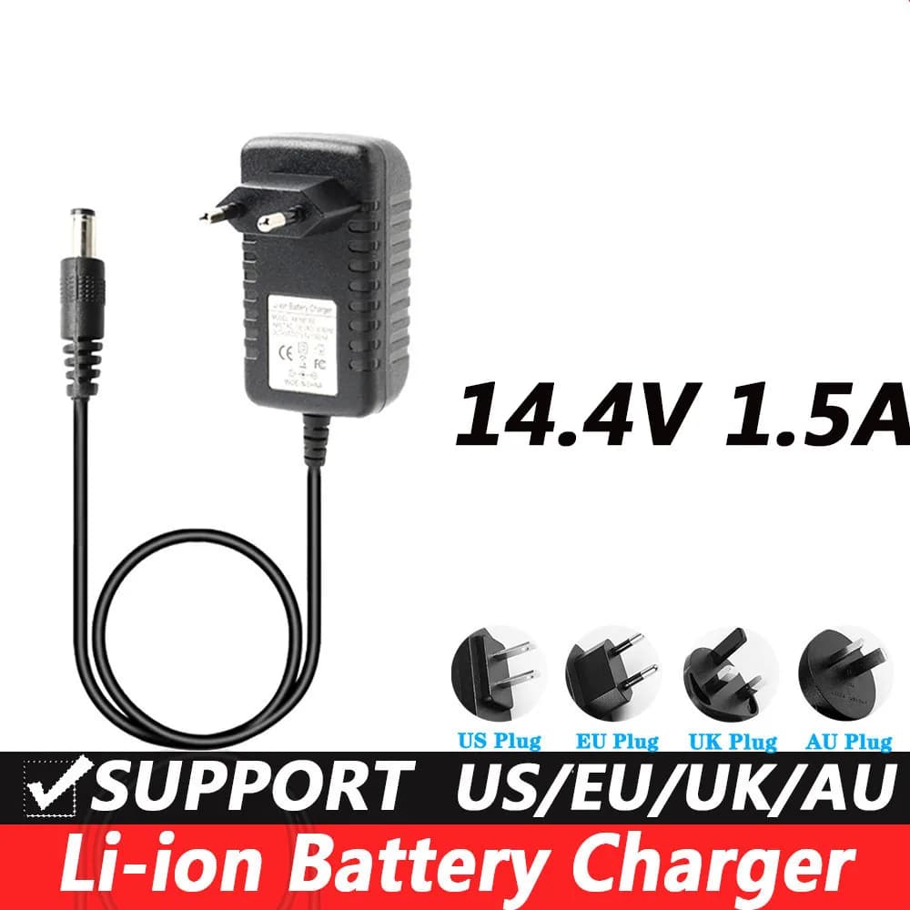 Lithium charger 14.4V 1.5A, intelligent battery charger for 18650 batteries, electric motorcycle charger and massage guns, with EU and US plug