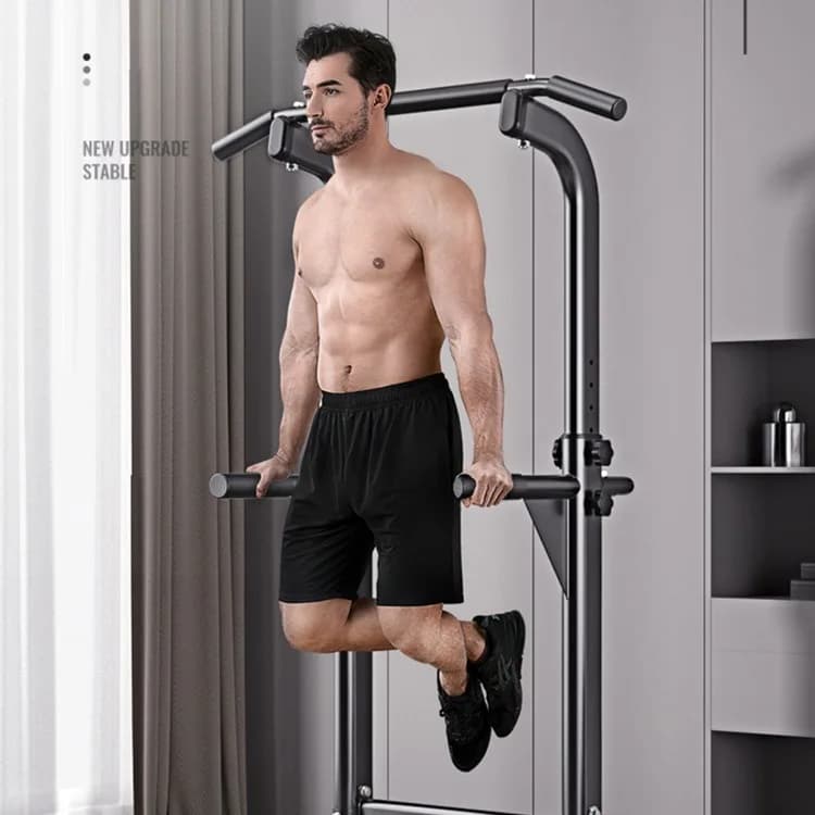 Stazione per Trazioni e Push-up Multifunzione - Attrezzatura per Allenamento di Forza con Barra Singola Resistente