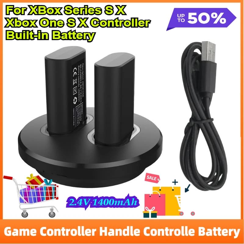 Batteria da 1400mAh per Controller Xbox Series Xbox One S X, Batteria Integrata Ricaricabile, Accessori per Console di Gioco