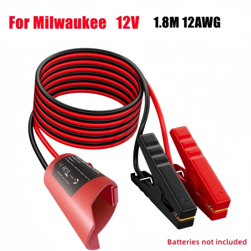 Kit di alimentazione di emergenza per auto portatile con cavo 12AWG per cavo per attrezzi per avviamento di emergenza batteria Milwaukee 12V