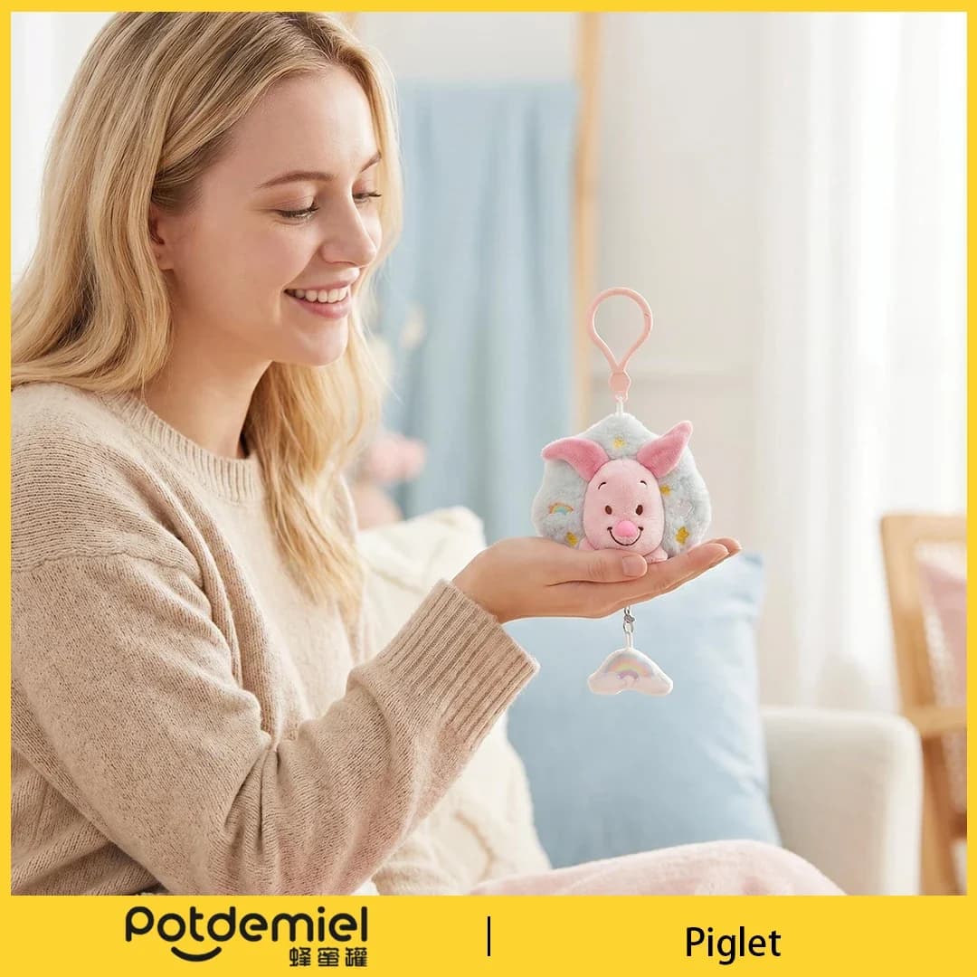 Potdemiel Disney Winnie the Pooh Piglet Plush Keychain Stuffed Animal Bag Ornament Cartoon Backpack Pendant Boys Girls Kids Gift
