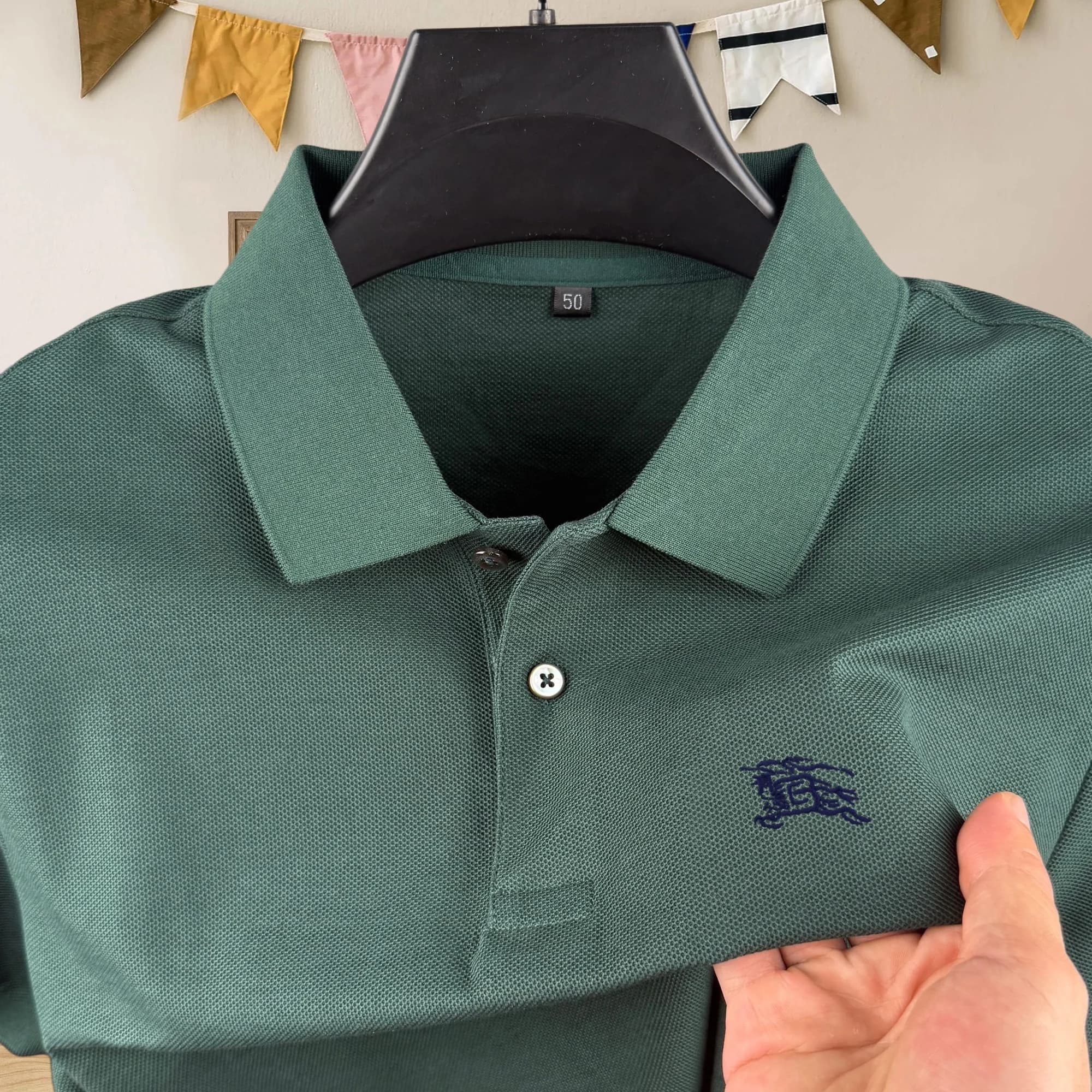 Polo da uomo a maniche corte in 100% cotone puro, di alta gamma, estivo, di lusso, con ricamo Warhorse, top da golf, t-shirt casual