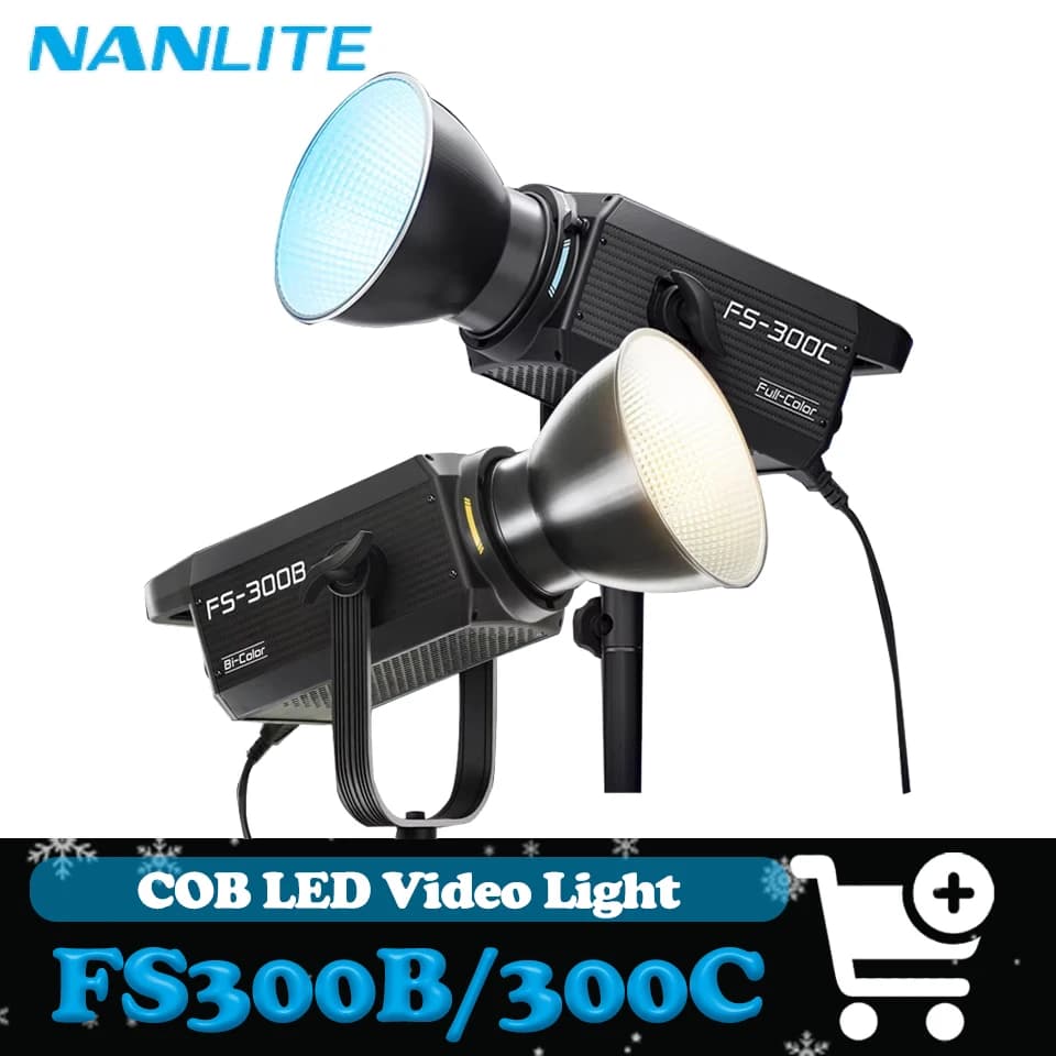 Nanlite FS-300C FS-300B Video Light from 2700K to 7500K LED Monolight for Photography Filling Light CRI 95 TLCI 94 with App Control