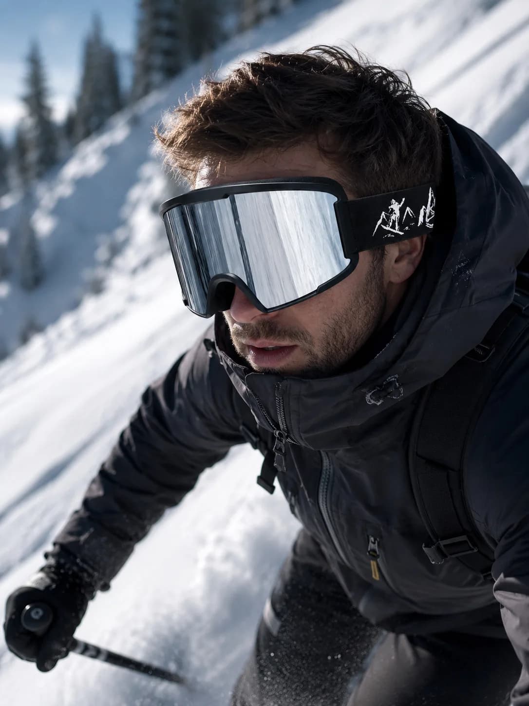 Ski goggles, snow goggles, double-layer anti fog cylindrical outdoor sports climbing goggles, outdoor equipment protective goggl