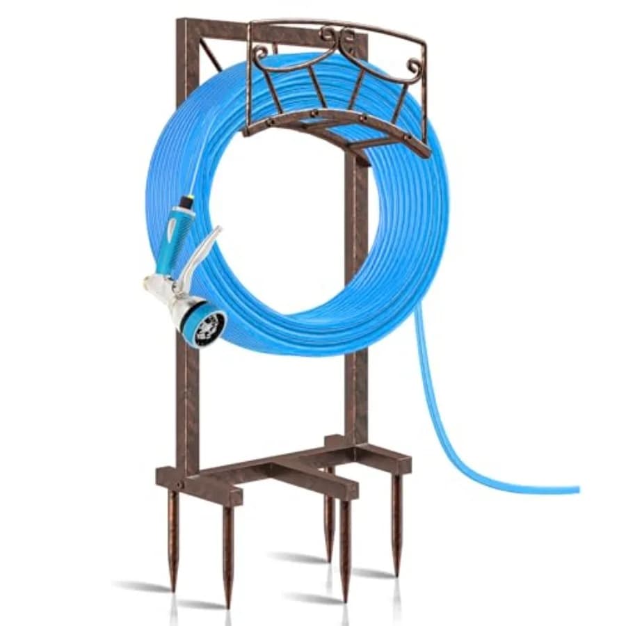Support for Resistant Metal Garden Pipe, Self-supporting Tube Door with 5 Tips, Pipe Storage Rack