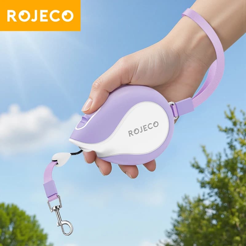 ROJECO Mini Guinzaglio per cani retrattile automatico 3M Corda estensibile Piombo per cani per cani da passeggio all'aperto Guinzaglio per roulette Accessori per cani