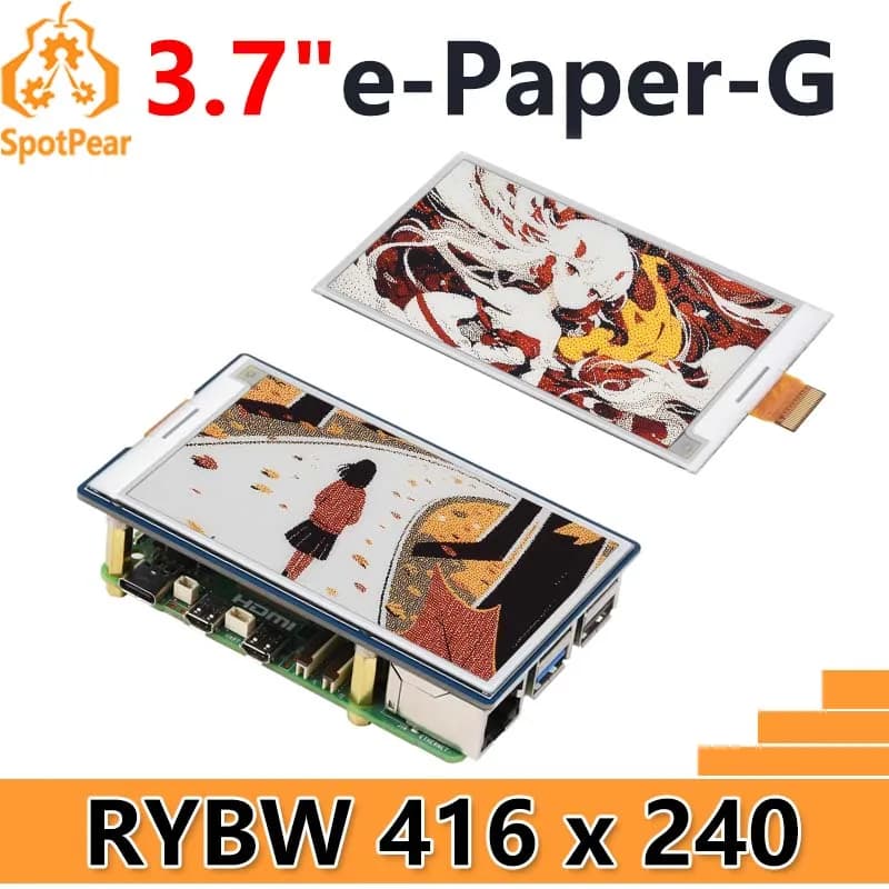 Raspberry Pi Collegamento e-Paper da 3,7 pollici (G) RYBW 416x240 Per Arduino / Jetson Nano / STM32