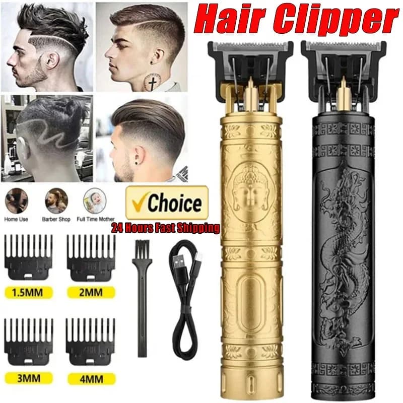Tagliacapelli Vintage con Ricarica USB, Macchina per Taglio Capelli Elettrica, Trimmer Portatile, Regalo Professionale per Barbiere o Fidanzato
