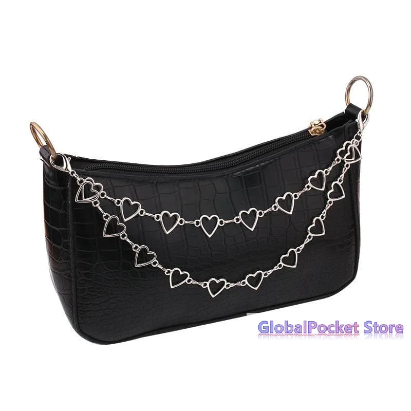 [TG823]1Pcs Y2k Metal Pearl Chain Strap For Bags Multi-layer Bag Chain For Handbag DIY Handles Star Pendant Shoulder Bag Chain