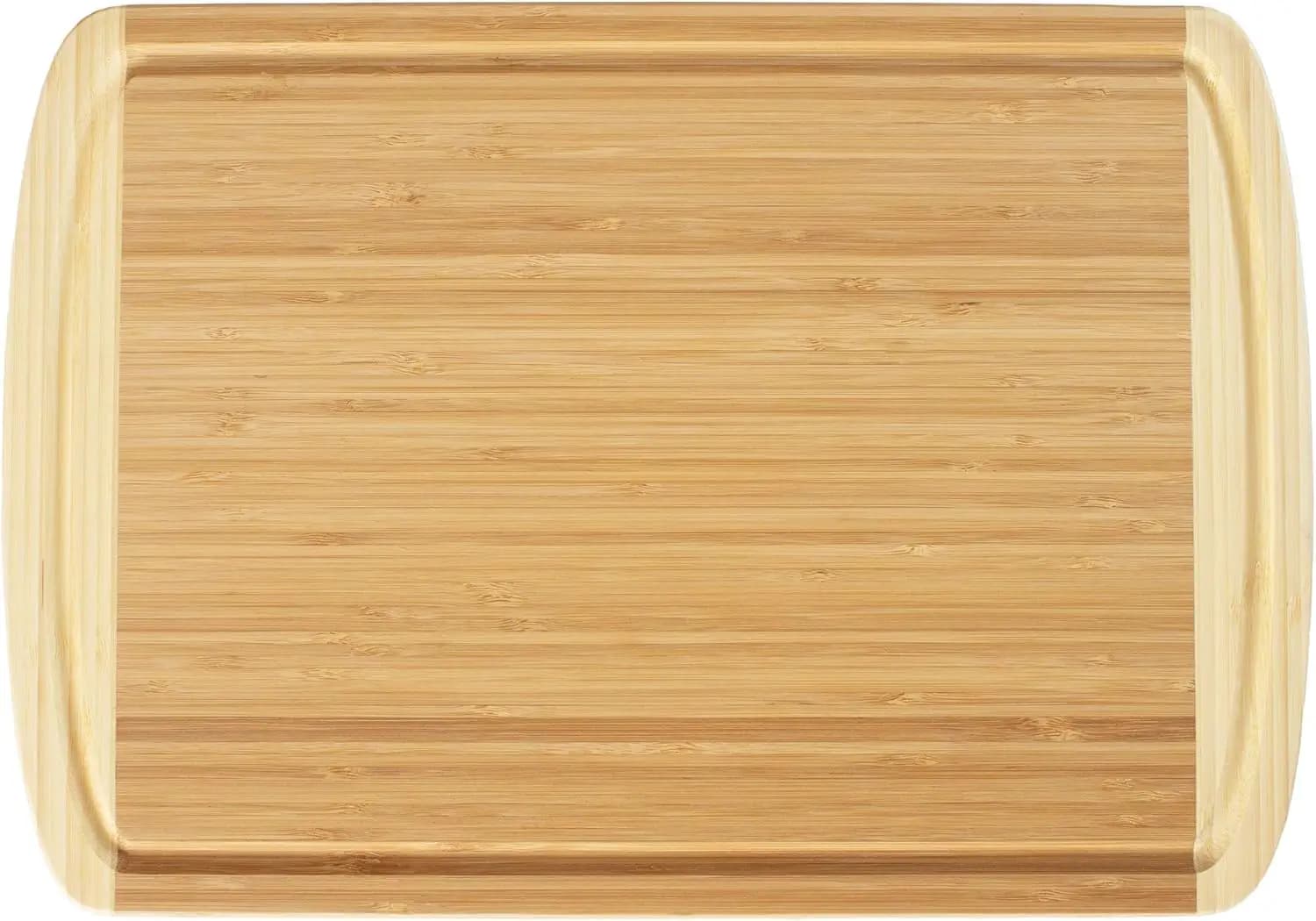 Bamboo Carving & Cutting Board with Juice Groove, 18x12.5 Inch