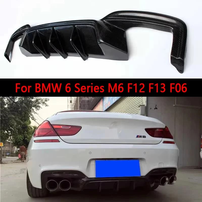 For BMW Series 6 M6 F12 F13 F06 630i 640i Carbon Fiber bumper Rear Diffuser Splitter Rear Spoiler Lip Rear Body Kit