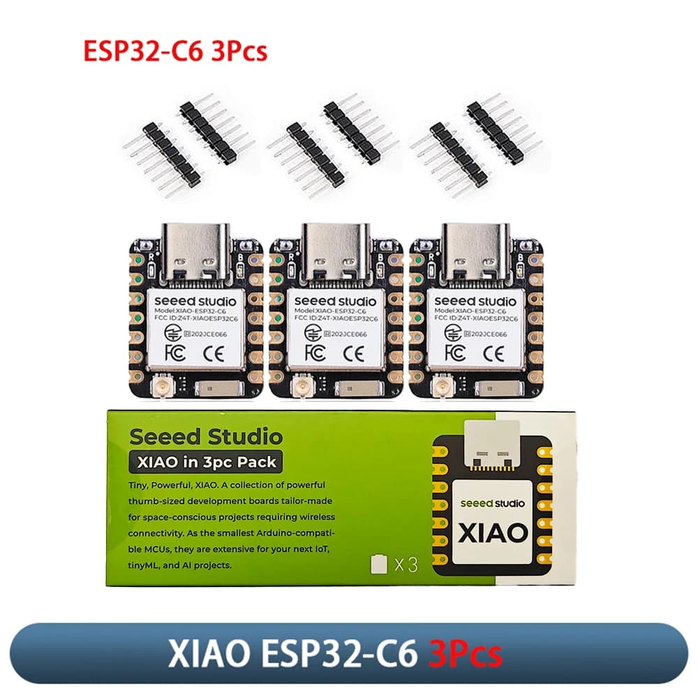XIAO ESP32-C6 3Pcs Scheda di Sviluppo Modulo 2.4GHz WiFi6 BLE 5.0 per Sistemi IoT Arduino Applicazioni Smart Home