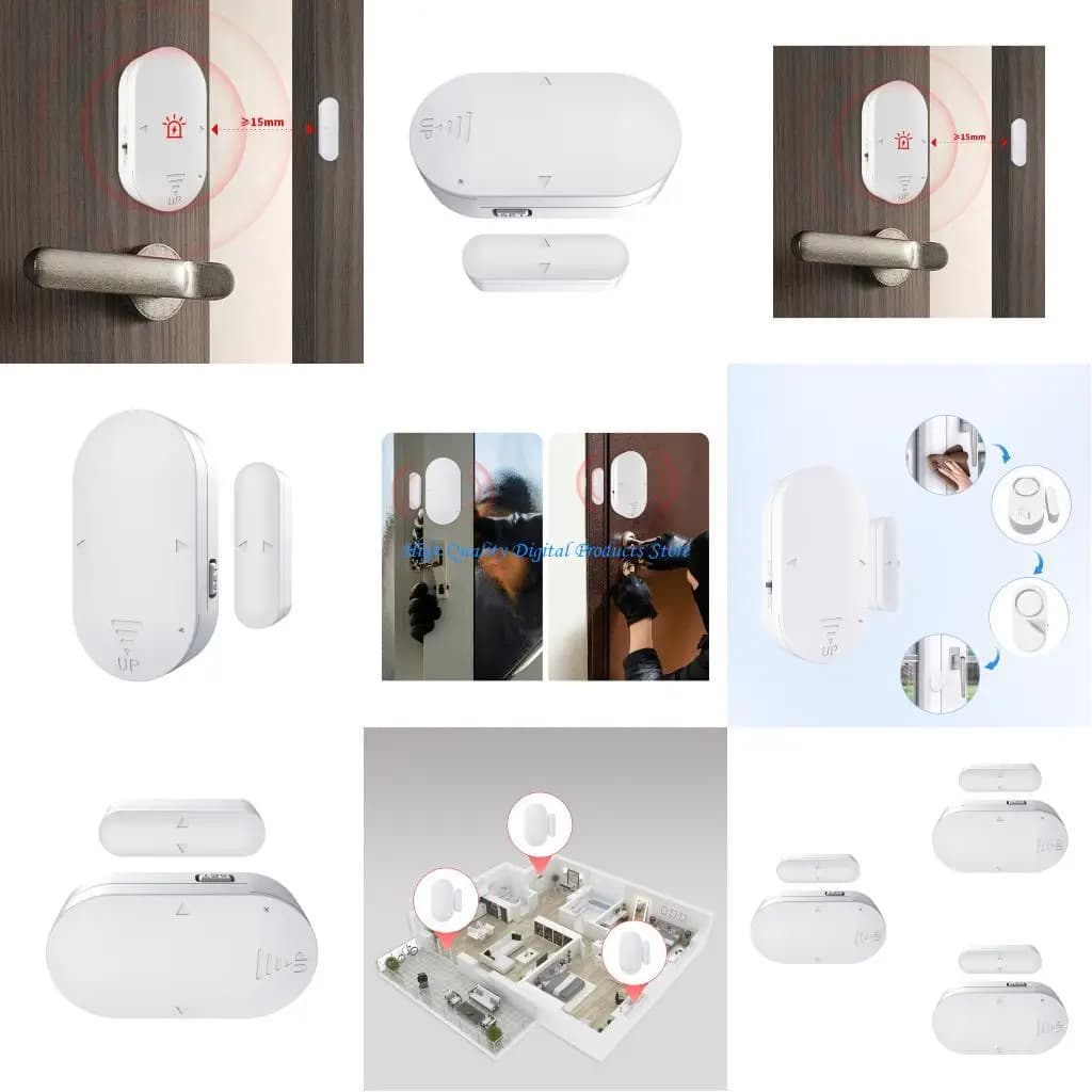 U2JE Sensori allarme magnetici wireless senza fili facile installazione per porte e finestre con sensibilità regolabile e