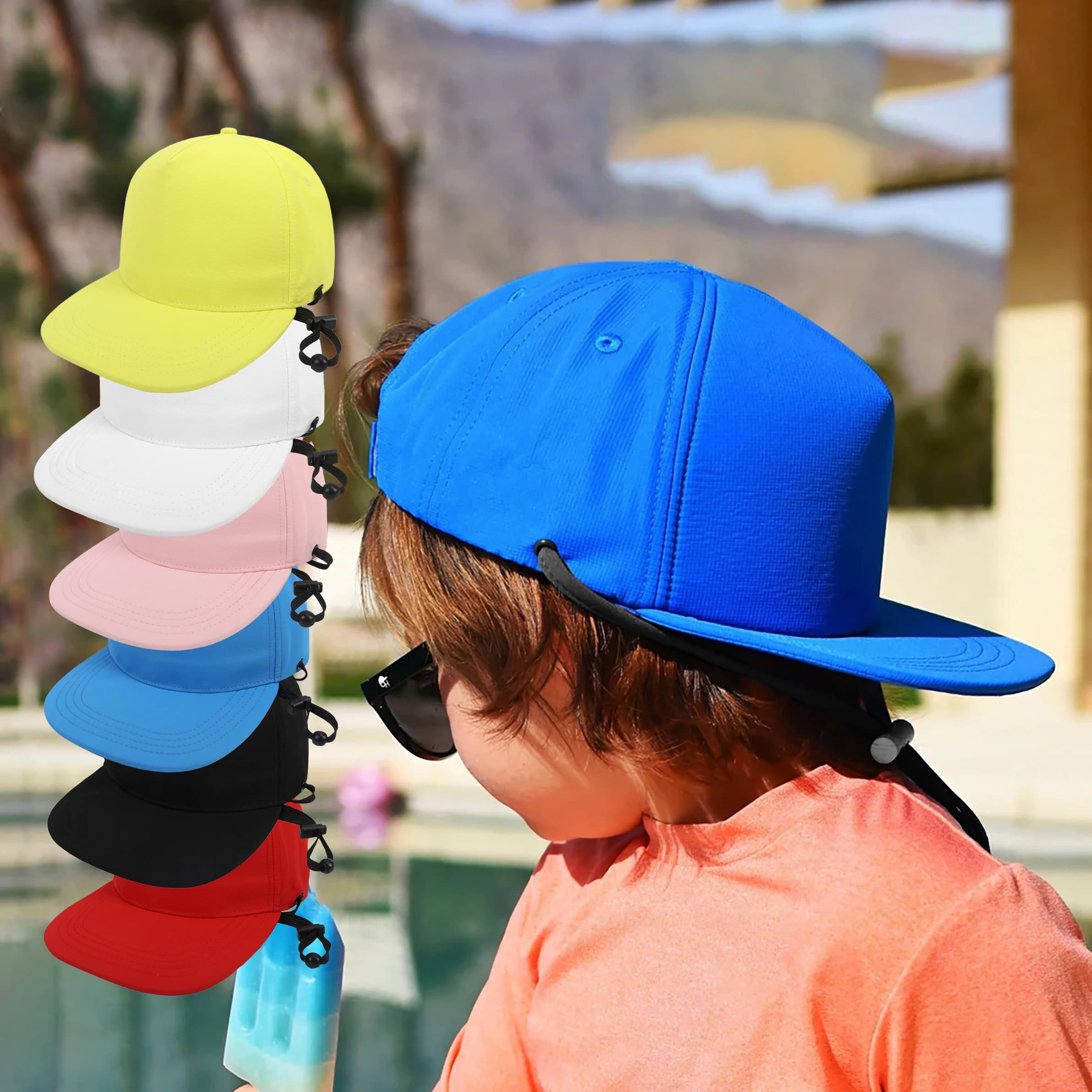 Summer baseball cap with sunscreen for boys and girls, waterproof sun hats for outdoor sports, street hat with simple visor