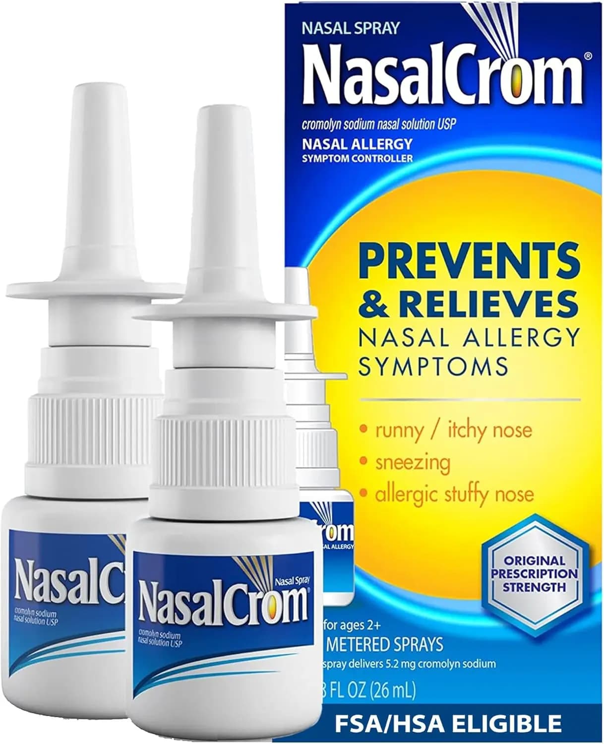 Spray Nasale per il Controllo dei Sintomi Allergici, 200 Spray Ciascuno, Confezione da 2, Non Indotta Sonnolenza, Senza Steroidi